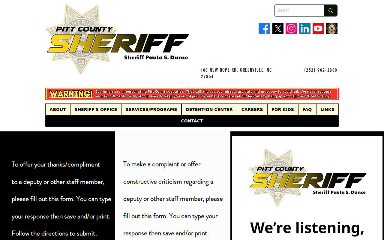 Pitt County sheriff contacts for criminal record requests