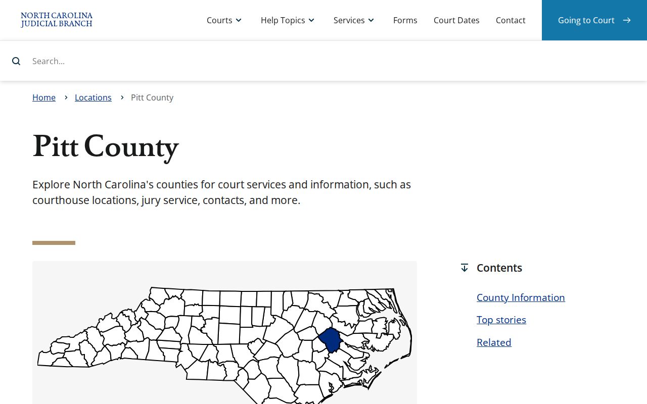 Pitt County criminal court record routing in North Carolina